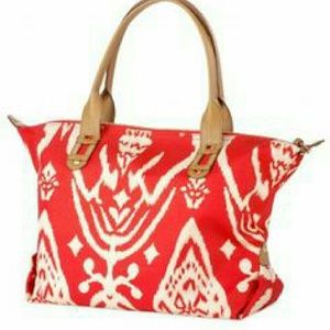 Stella & Dot Red Ikat tote