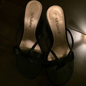 Fabulaire black strappy heels, size 7