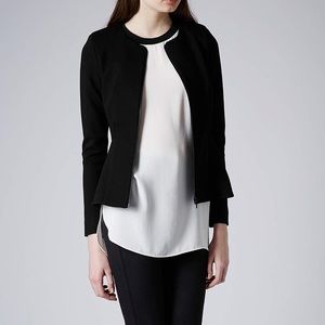 Topshop Black Slim Peplum Jacket