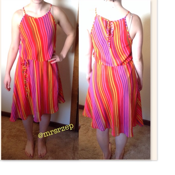 Rainbow asymmetric dress