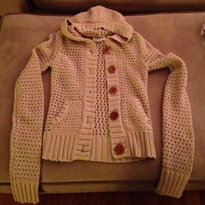 Abercrombie beige button down sweater