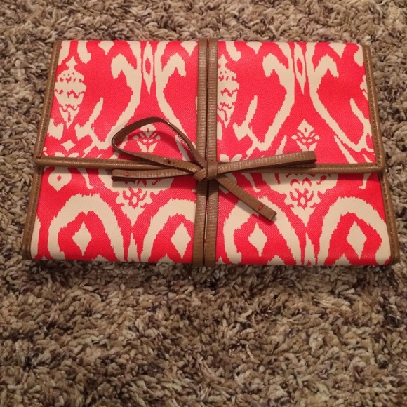 Stella & Dot red Ikat jewelry envelope