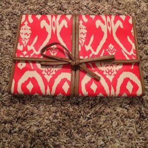 Stella & Dot red Ikat jewelry envelope