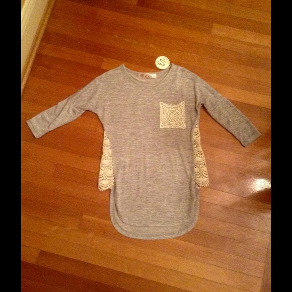 Grey lace top