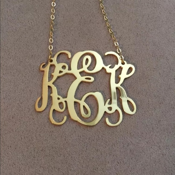 Large Initial Gold Necklace (KEK)