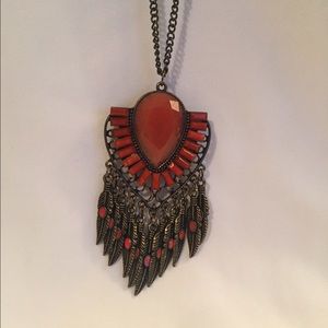 Orange/coral forever21 pendent necklace