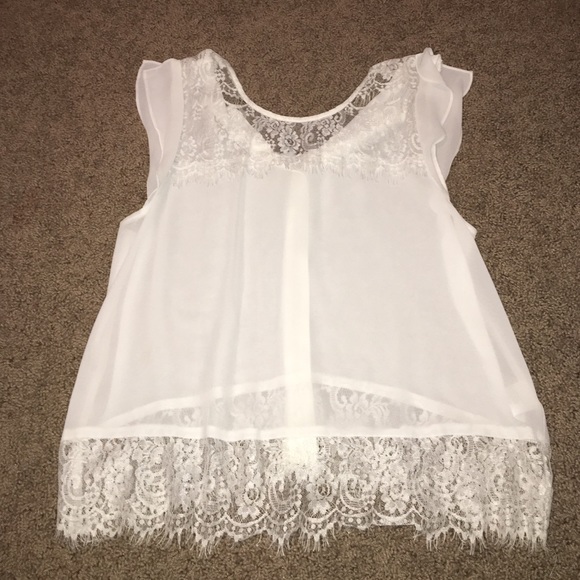 Chiffon and lace shirt