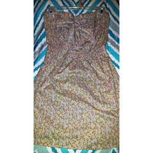 Strapless J. CREW Floral Print Dress