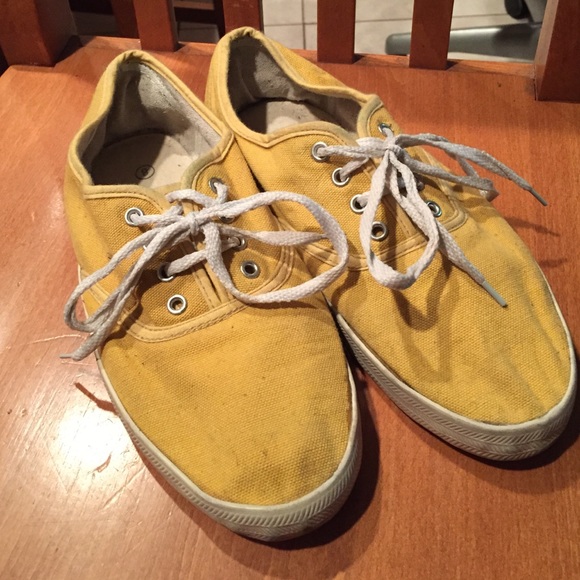 yellow canvas sneakers