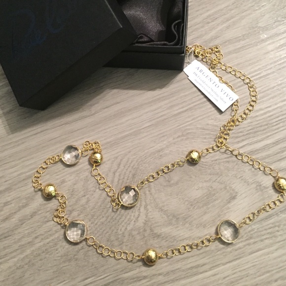 Authentic Argento Vivo 18k gold gemstone necklace.