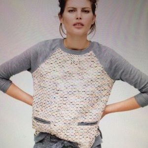 J. Crew Tweed Metallic Embellished Wool Sweater