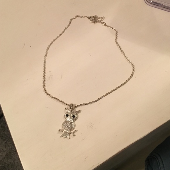 Silver owl necklace