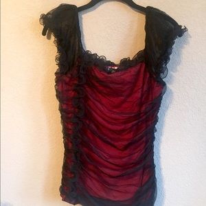 Boston Proper Ruffle Lace Top