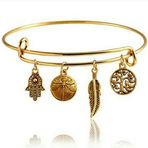 Last one! Gold (Alex and Ani style) Charm Bracelet