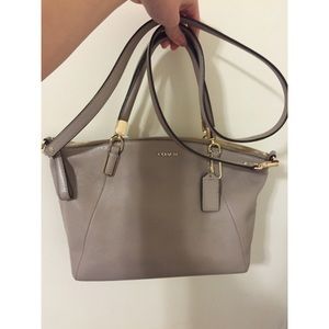 Pebbled Taupe Coach Crossbody Bag