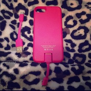 Portable charging case with charging cord