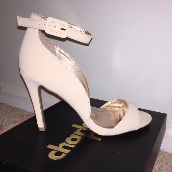 Nude open toe high heels