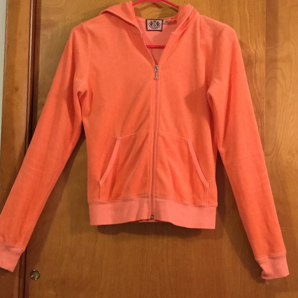 Juicy Couture Tops - Juicy Couture tangerine-color hoodie size M