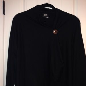 Black Cardigan with Brown Button!