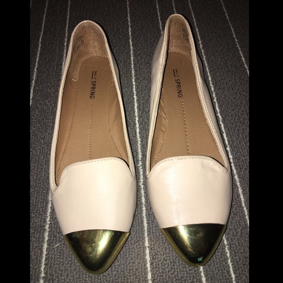 Pale Pink flats with embellished toes