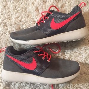 Grey and Pink Nike Roshes