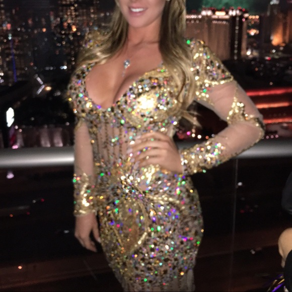 Sequin and rhinestone dress