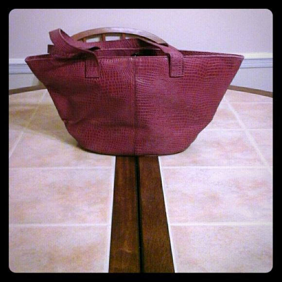 Newport News Handbags - Berry colored leather handbag