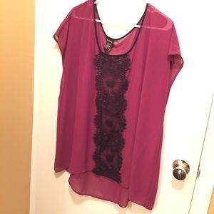 Purple and black dress top