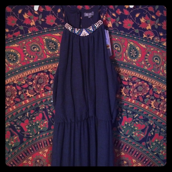 Navy blue maxi dress