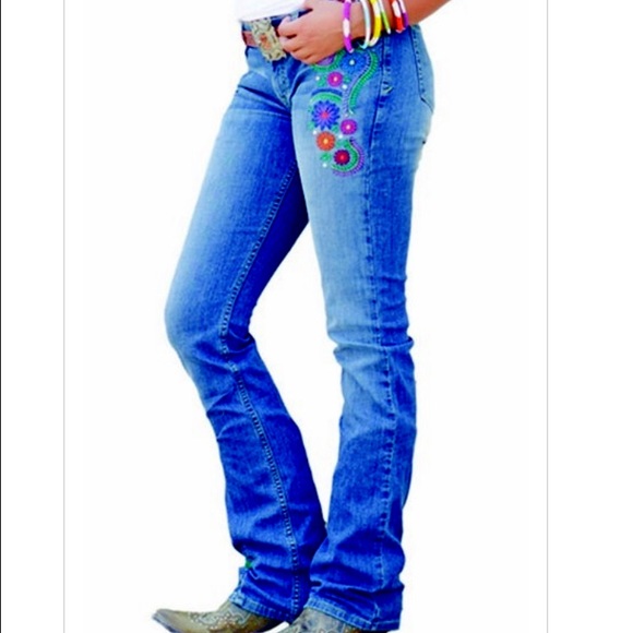 1HR Sale Nwt western floral jeans sz 12