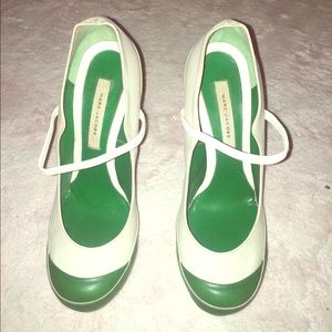Marc Jacobs Green and White Mary Janes