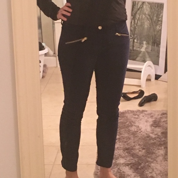 Navy Velvet Gap Skinny pants