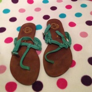 Cute turquoise lace sandles