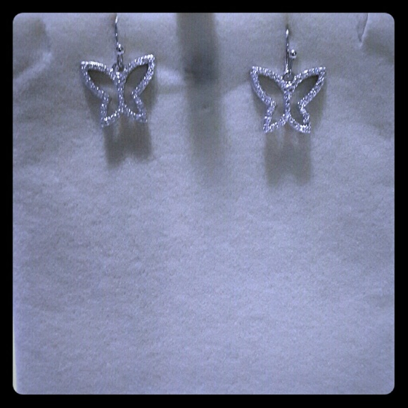Pair of butterfly drop earrings