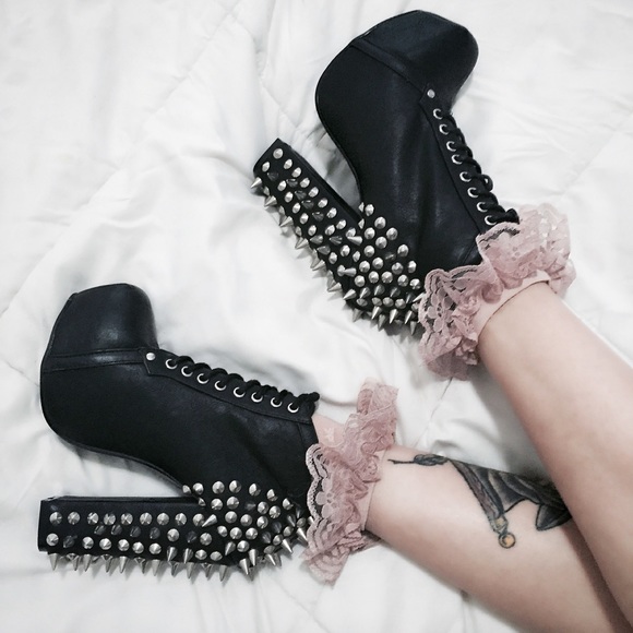 Brand Vintage spiked and studded booty heels.