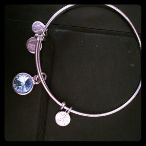 March birthstone charm bangle