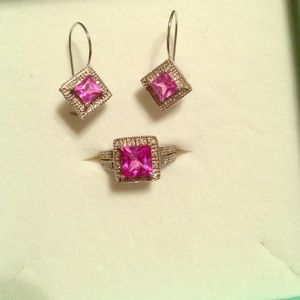 Pink Sapphire & diamond Set