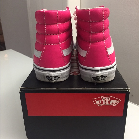 leather hot pink sk8 hi vans - Picture 3 of 4