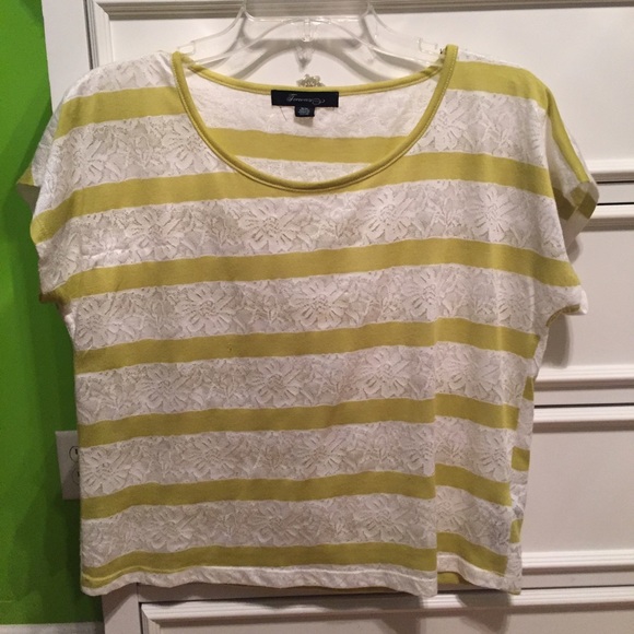 Green and white Striped crop top!