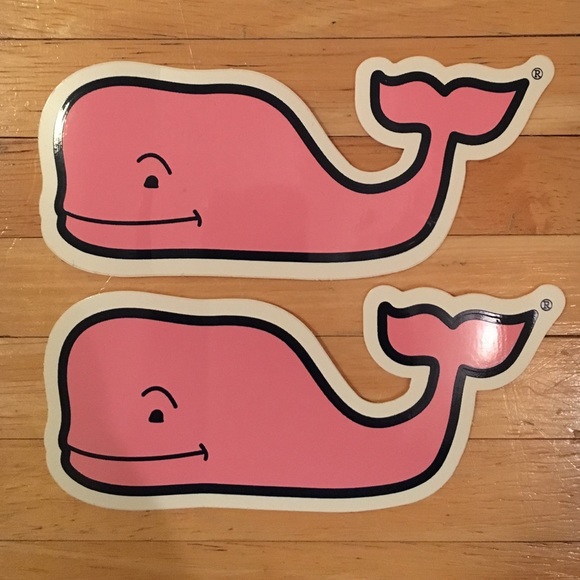 Vineyard Vines Stickers (2 classic pink whales)
