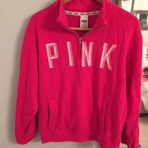 pink VS quarter-zip