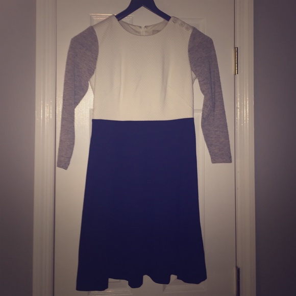 LOFT skater dress with 3/4 sweater sleeves