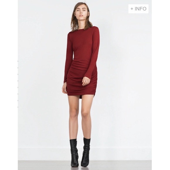 Zara Dress with Side Gathering NWOT