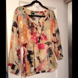 DVF (Diane vonFurstenberg) Floral Sheer Shirt