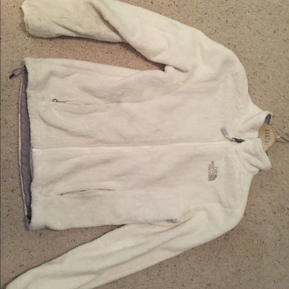 Women's White Fur North Face Jacket