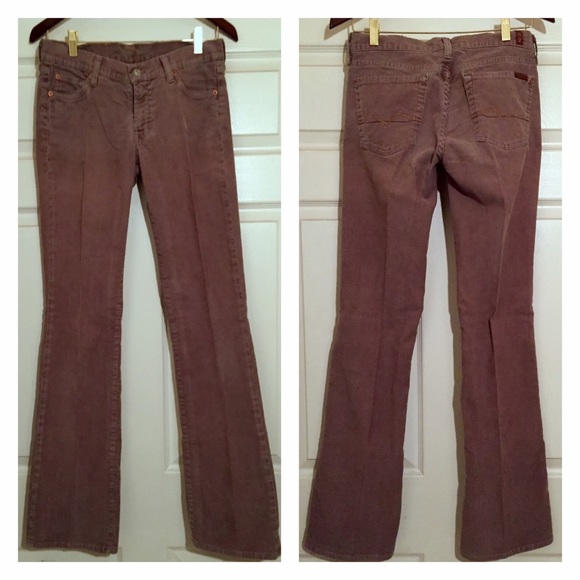 7 For All Mankind Bootcut Beige Corduroys 28