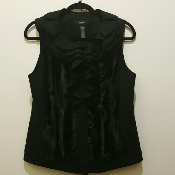 ALFANI Faux Fur Ruffle Vest
