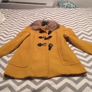 Faux fur collar peacoat