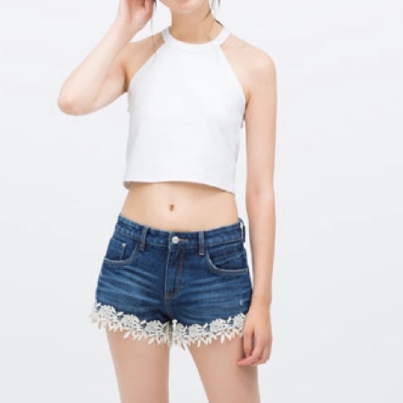 ZARA CROCHET TRIM SHORT