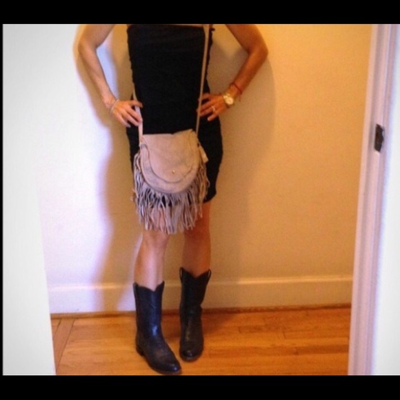 Suede taupe purse - Picture 2 of 3